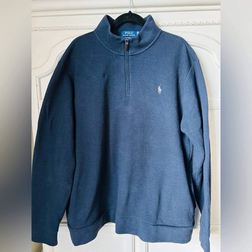 Ralph Lauren Men's Navy Zip-Up Sweater